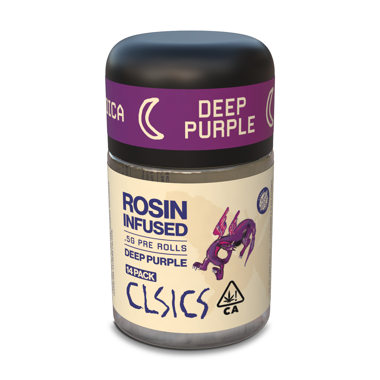 A photograph of CLSICS Rosin Preroll 14pk Indica Deep Purple