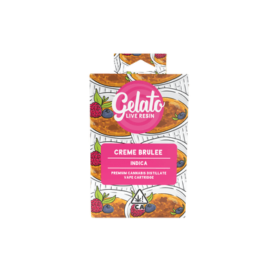 Gelato Live Resin Cartridge 1g Indica Creme Brulee 10pk