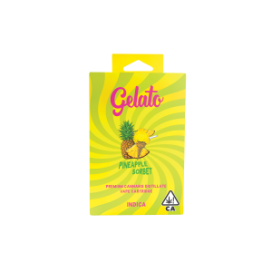 A photograph of Gelato Flavors Cartridge 1g Indica Pineapple Sorbet