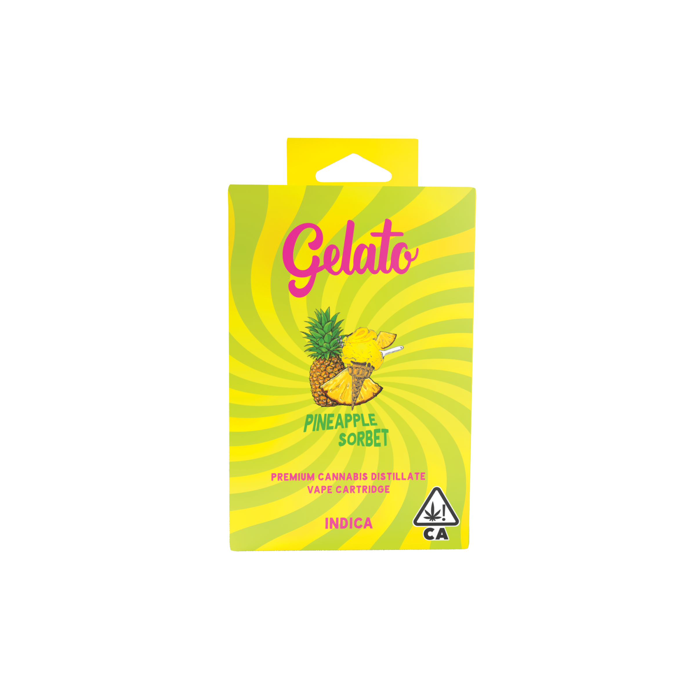 A photograph of Gelato Flavors Cartridge 1g Indica Pineapple Sorbet