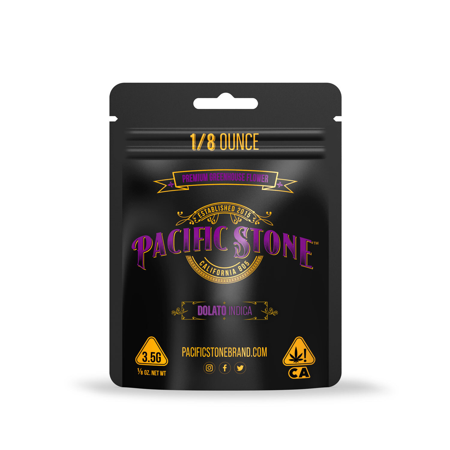 A photograph of Pacific Stone Flower 3.5g Pouch Indica Dolato