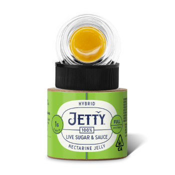 A photograph of Jetty Live Sugar and Sauce 1g Nectarine Jelly