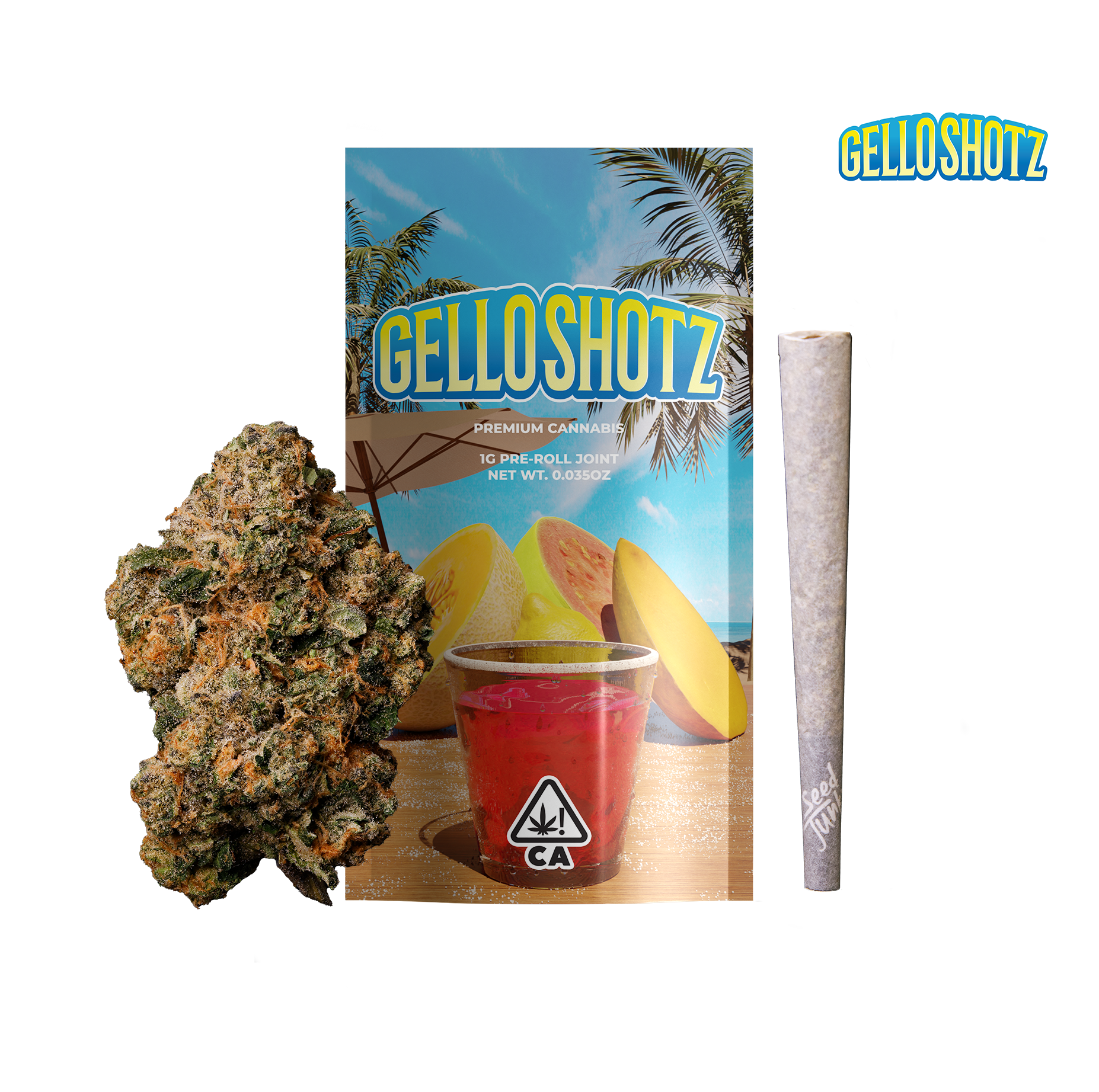 A photograph of Seed Junky Preroll 1g Joint Gello Shotz (S) - 24ct