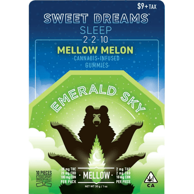 Emerald Sky Sweet Dreams Gummies 5ct 20mg Indica Mellow Melon 2:2:10 THC/CBD/CBN