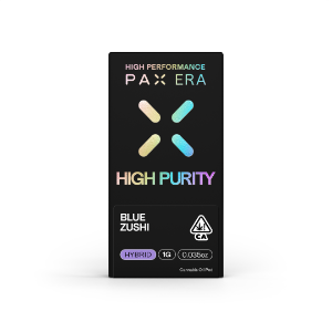 A photograph of PAX High Purity THC Pod 1g Hybrid Blue Zushi