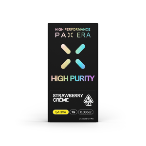 A photograph of PAX High Purity THC Pod 1g Sativa Strawberry Creme