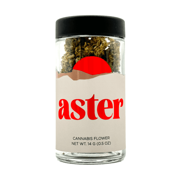 A photograph of Aster Flower 14g Smalls Sativa Tres Leches