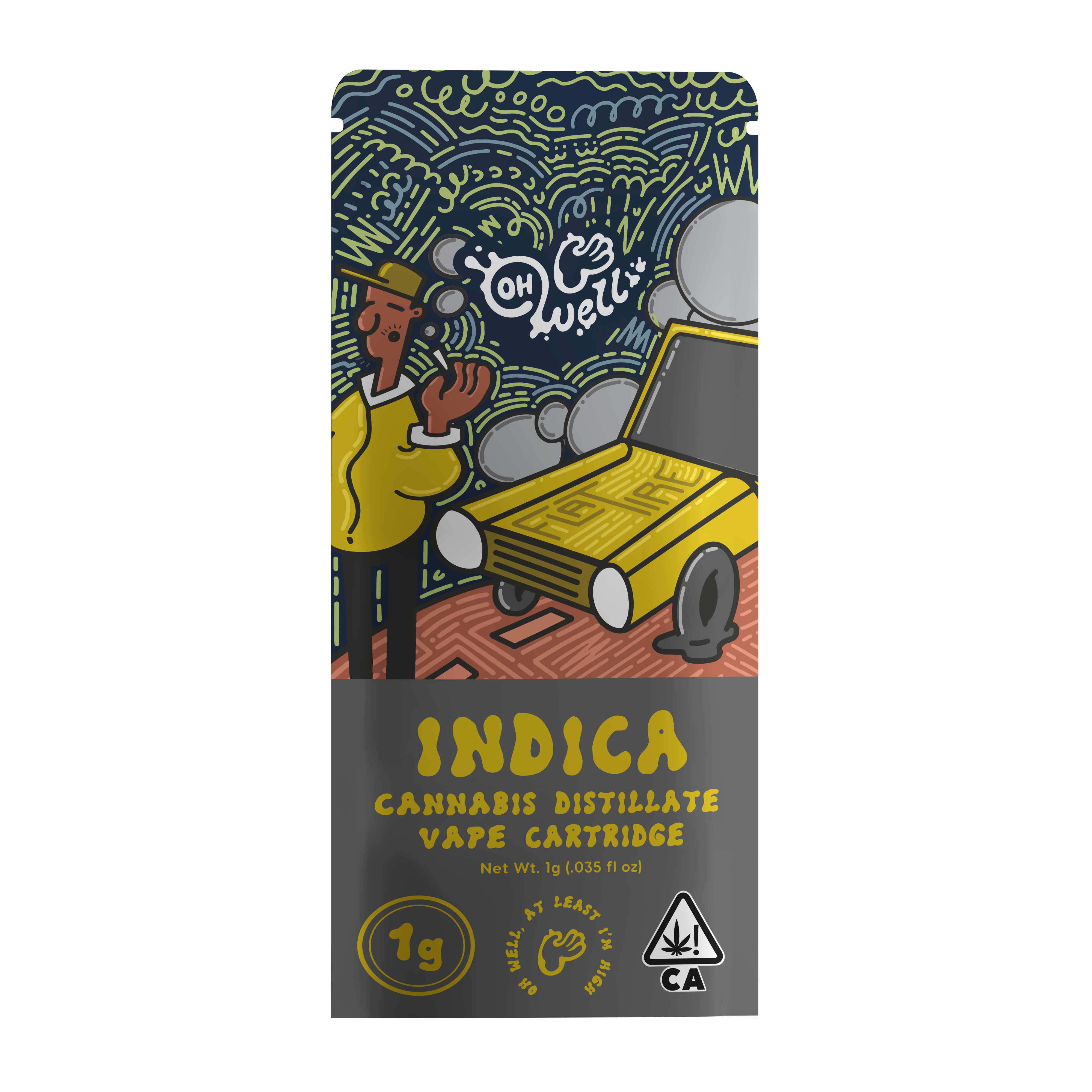 A photograph of Oh Well 1g Cart Indica Flat Tire