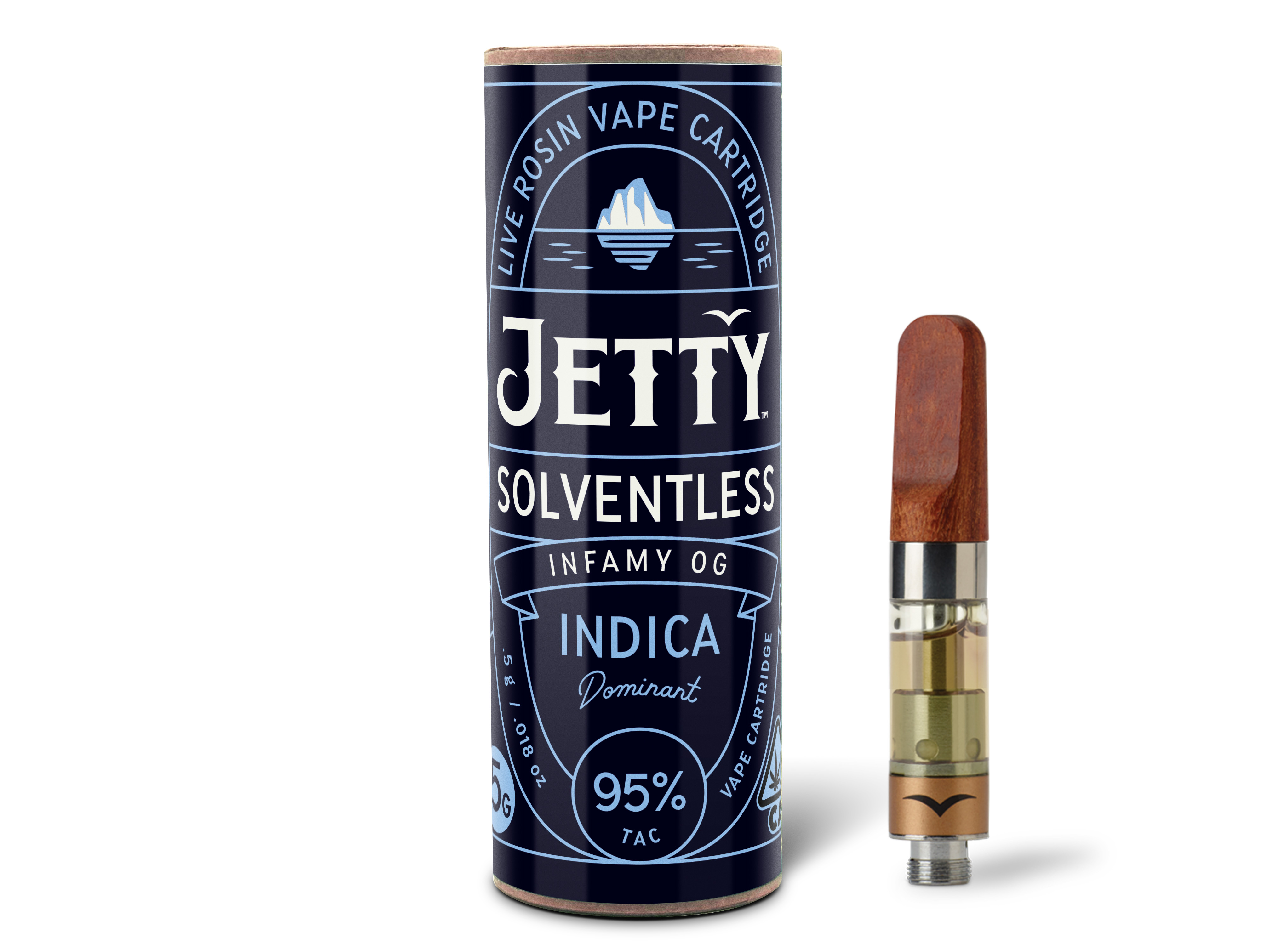 Jetty Cartridge 0.5g Solventless Infamy OG Kiva Customer Portal