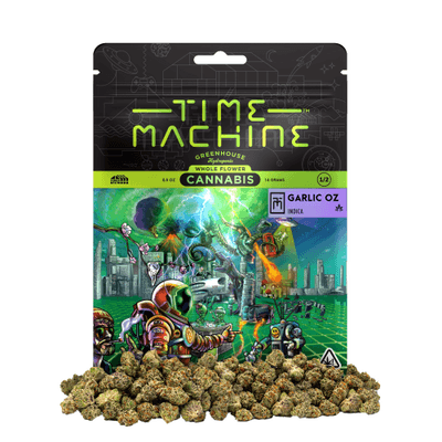 Time Machine Flower 14g Indica Garlic OZ 8ct