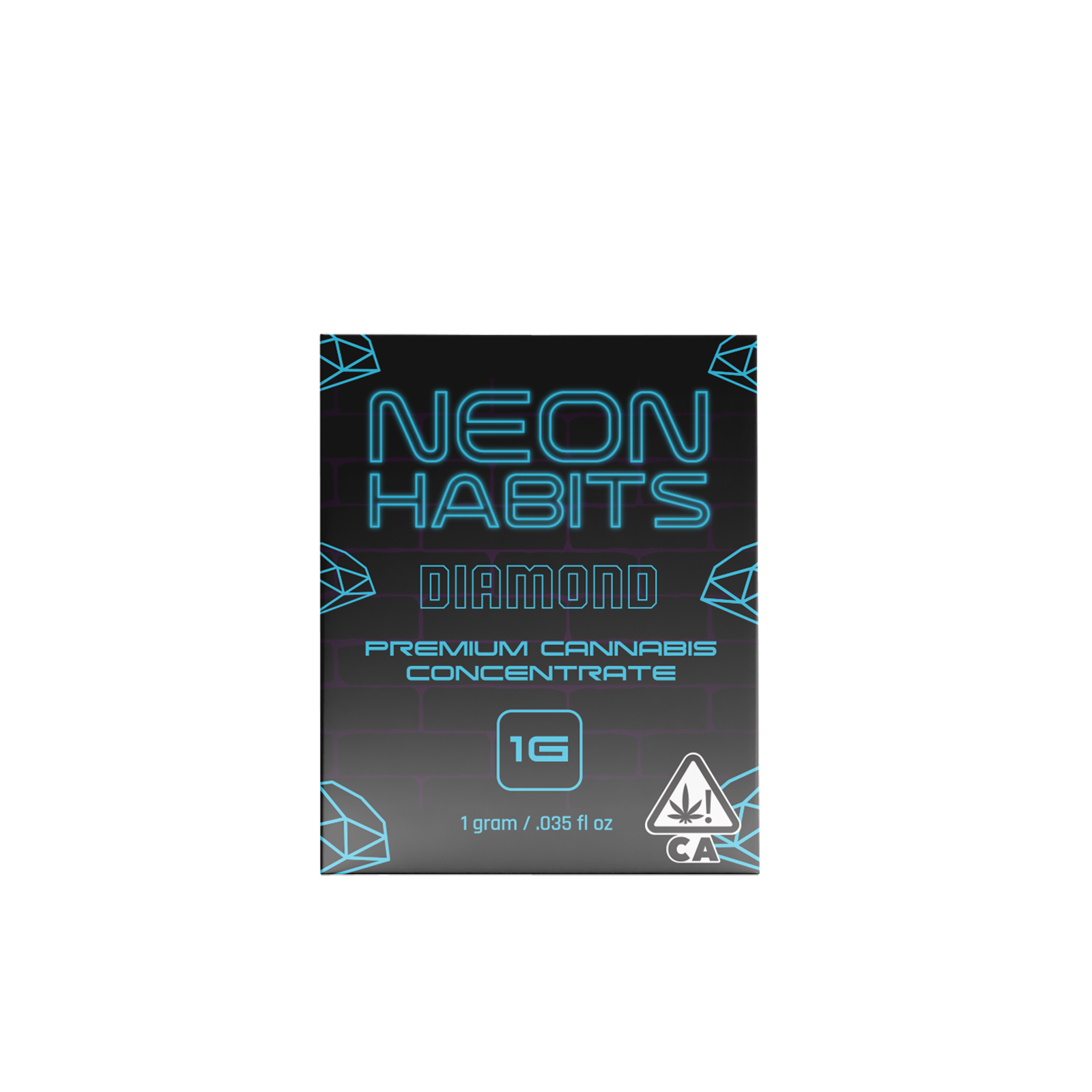 A photograph of Neon Habits Diamonds 1g Indica Galactic Grape