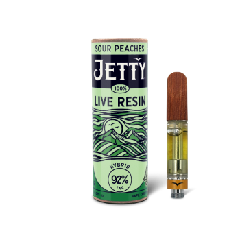 A photograph of Jetty Cartridge 1g 100% LR Sour Peaches