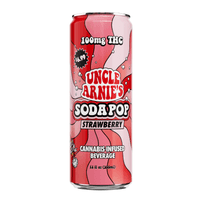 A photograph of Uncle Arnie's Beverage 12oz Strawberry Soda 100mg 12pk