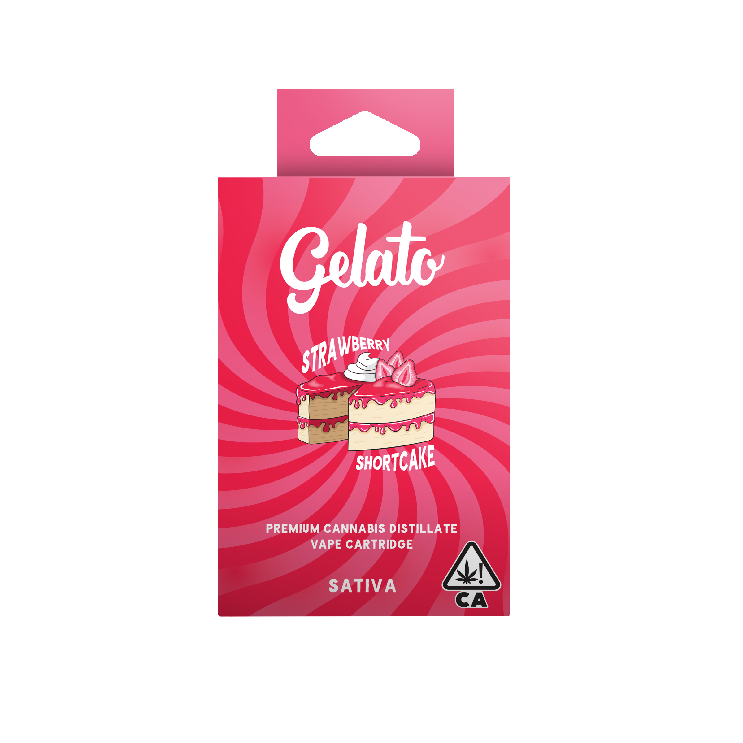 A photograph of Gelato Flavors Cartridge 1g Sativa Strawberry Shortcake