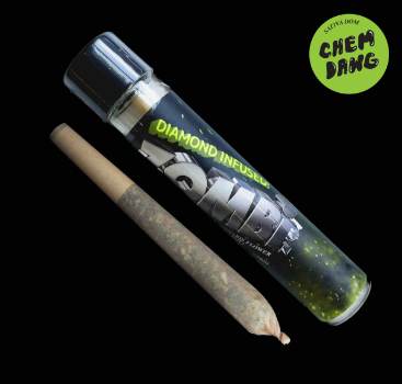 A photograph of Zombi Diamond Infused Preroll 1g Chem Dawg