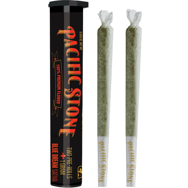 A photograph of Pacific Stone Preroll 0.5g Sativa Blue Dream 2-Pack 1.0g