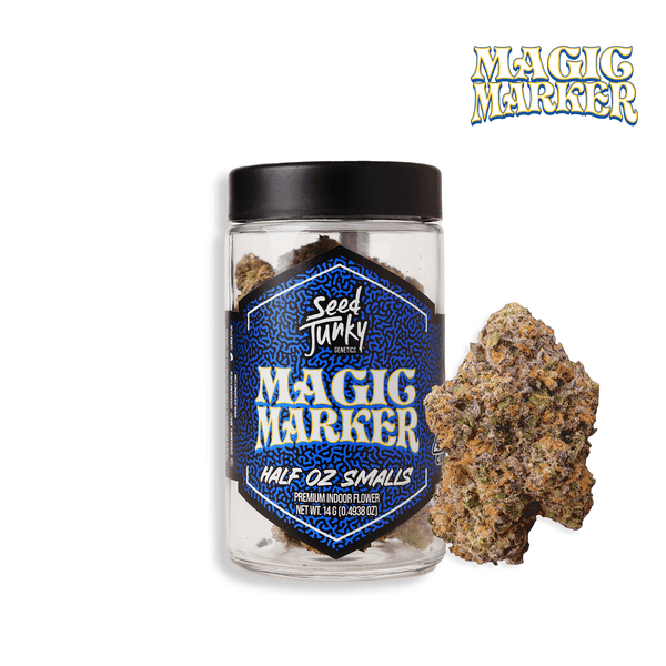 A photograph of Seed Junky Smalls Flower 14g Indica Magic Marker