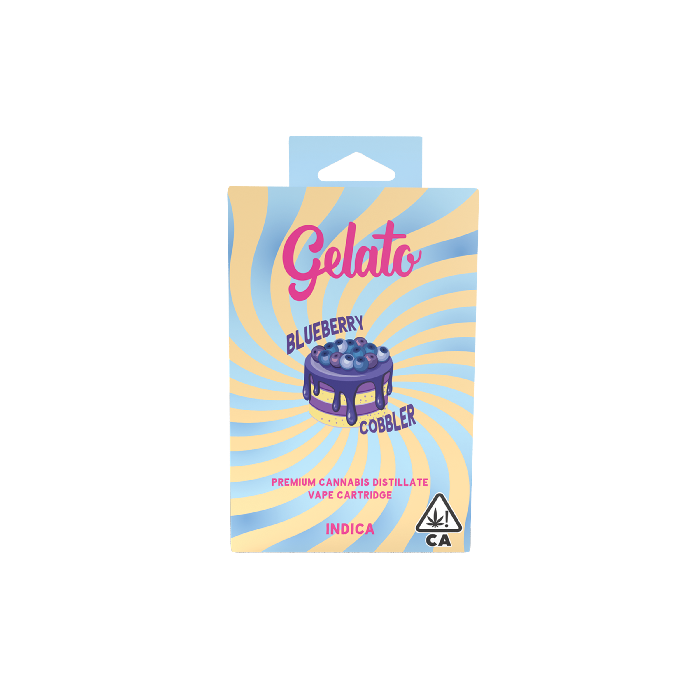 A photograph of Gelato Flavors Cartridge 1g Indica Blueberry Cobbler