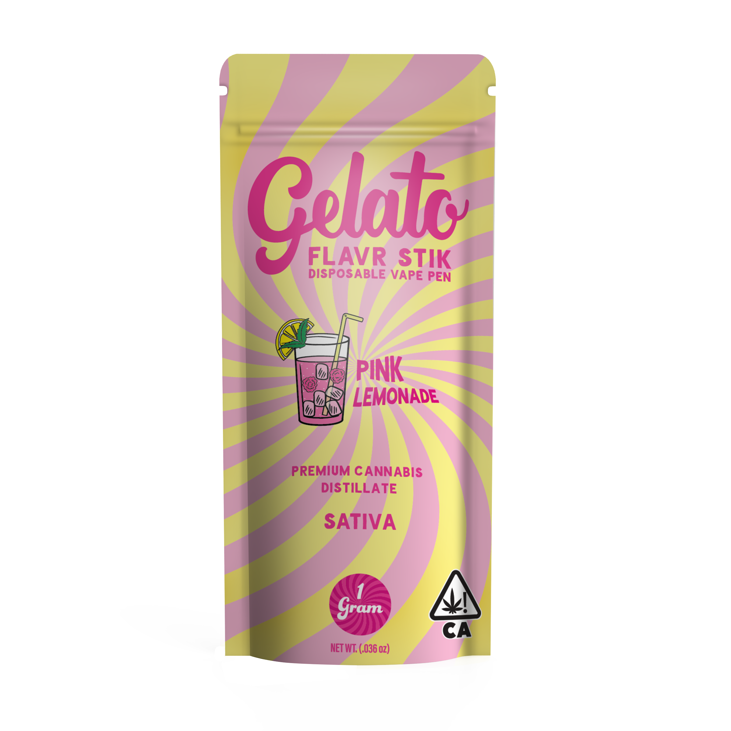 A photograph of Gelato Flavors All-In-One 1g Sativa Pink Lemonade