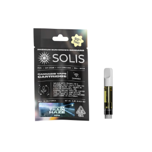 A photograph of Solis Diamond Enhanced Cartridge 1g Sativa Ghost Train Haze