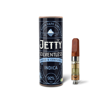 A photograph of Jetty Cartridge OCAL .5g Solventless Dazed and Confused