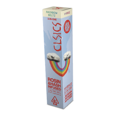 CLSICS Trifecta 1.2g Rosin Hash Preroll Hybrid Rainbow Beltz