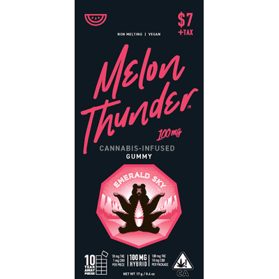 Emerald Sky Gummies 1ct 100mg Hybrid Melon Thunder 48pk
