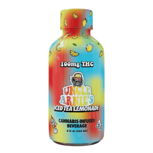 A photograph of Uncle Arnie's Beverage 8oz Iced Tea Lemonade 100mg THC