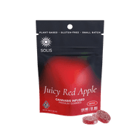 A photograph of Solis Gummies Sativa Juicy Red Apple 10pk