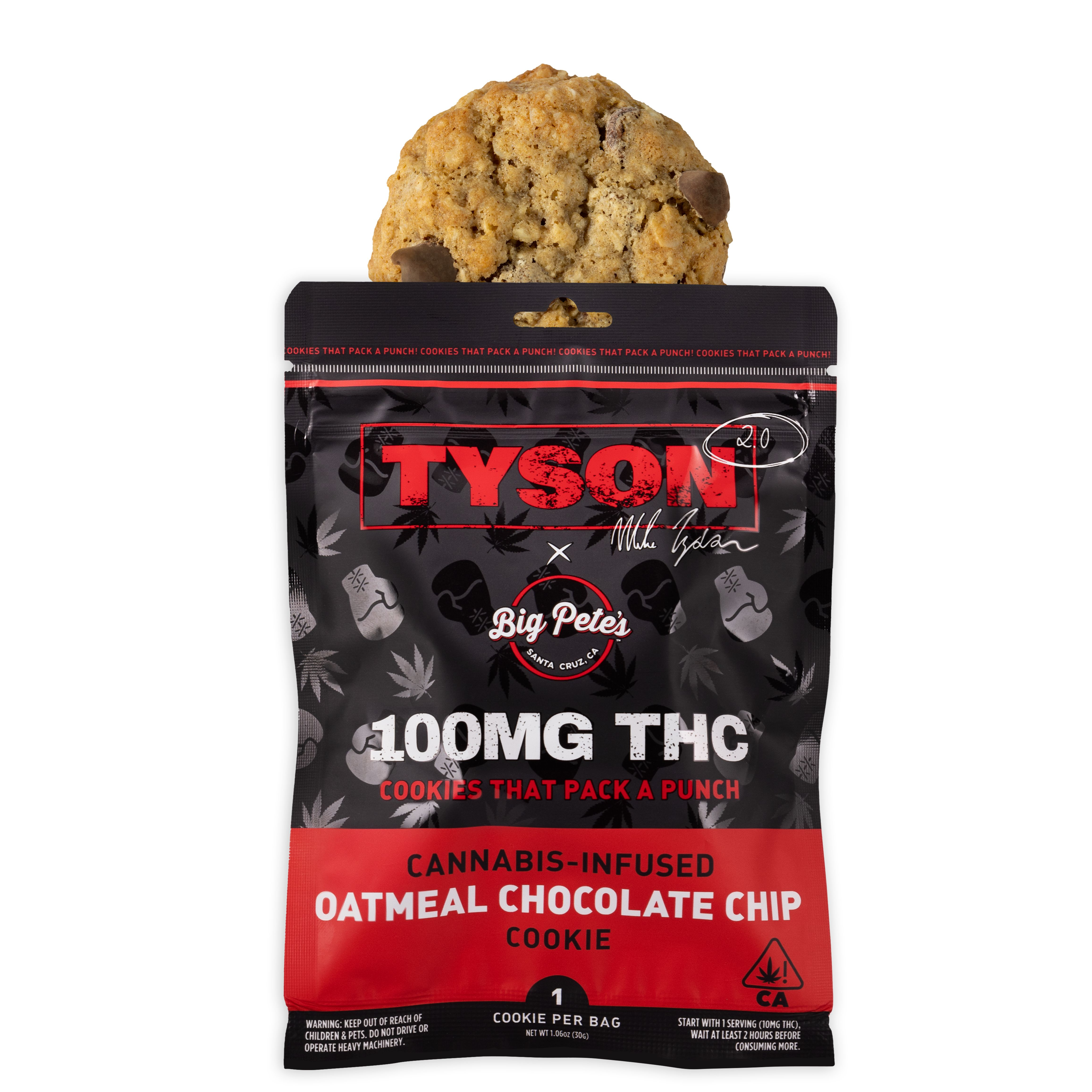 A photograph of Big Pete's TYSON 2.0 Oatmeal Chocolate Chip ''Extra Strength'' Indica 100mg