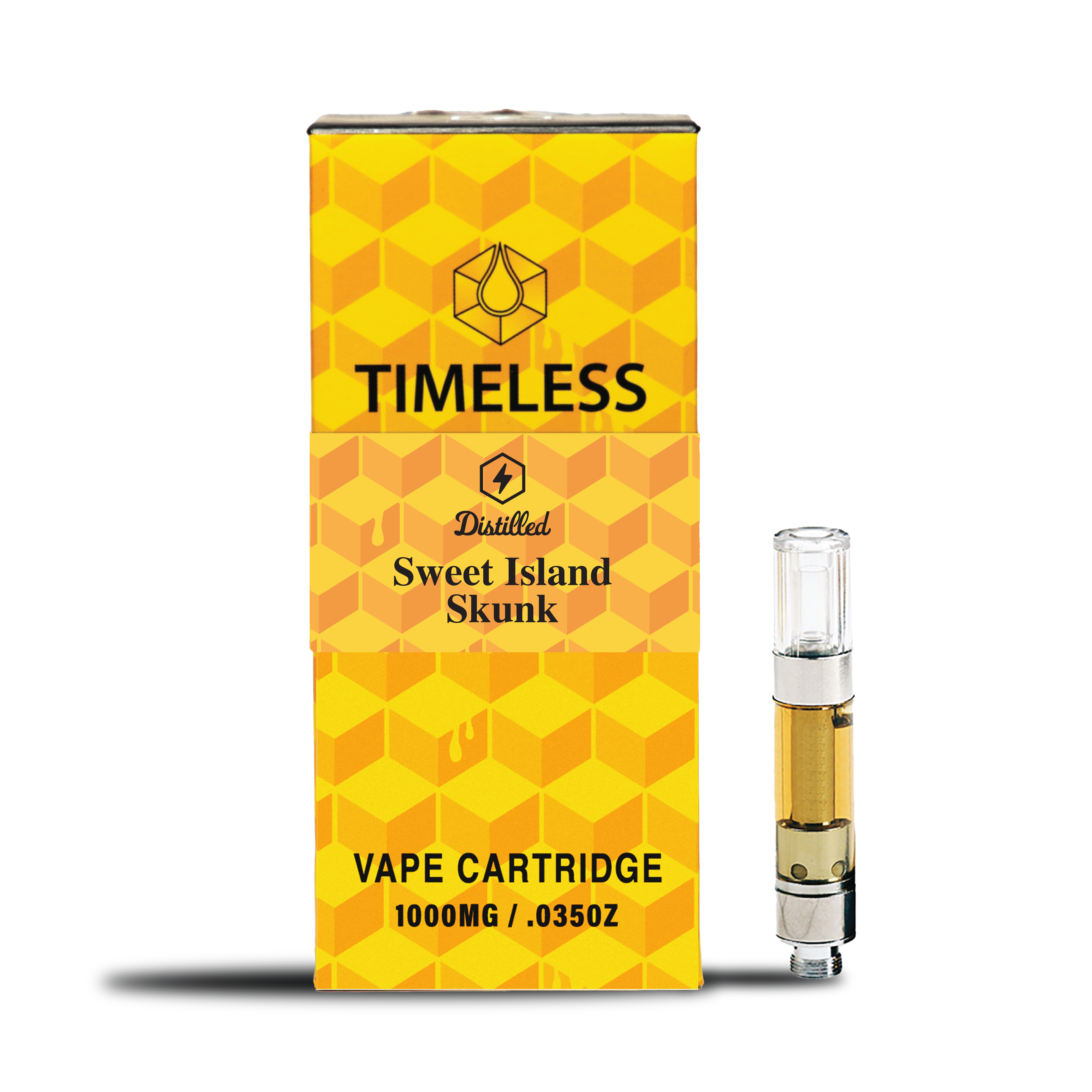 A photograph of Timeless Cartridge (Energy) 1g Sweet Island Skunk