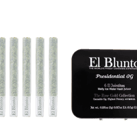 A photograph of El Blunto Hash Jointito .5g Hybrid Presdential OG 6pk 3g 16ct