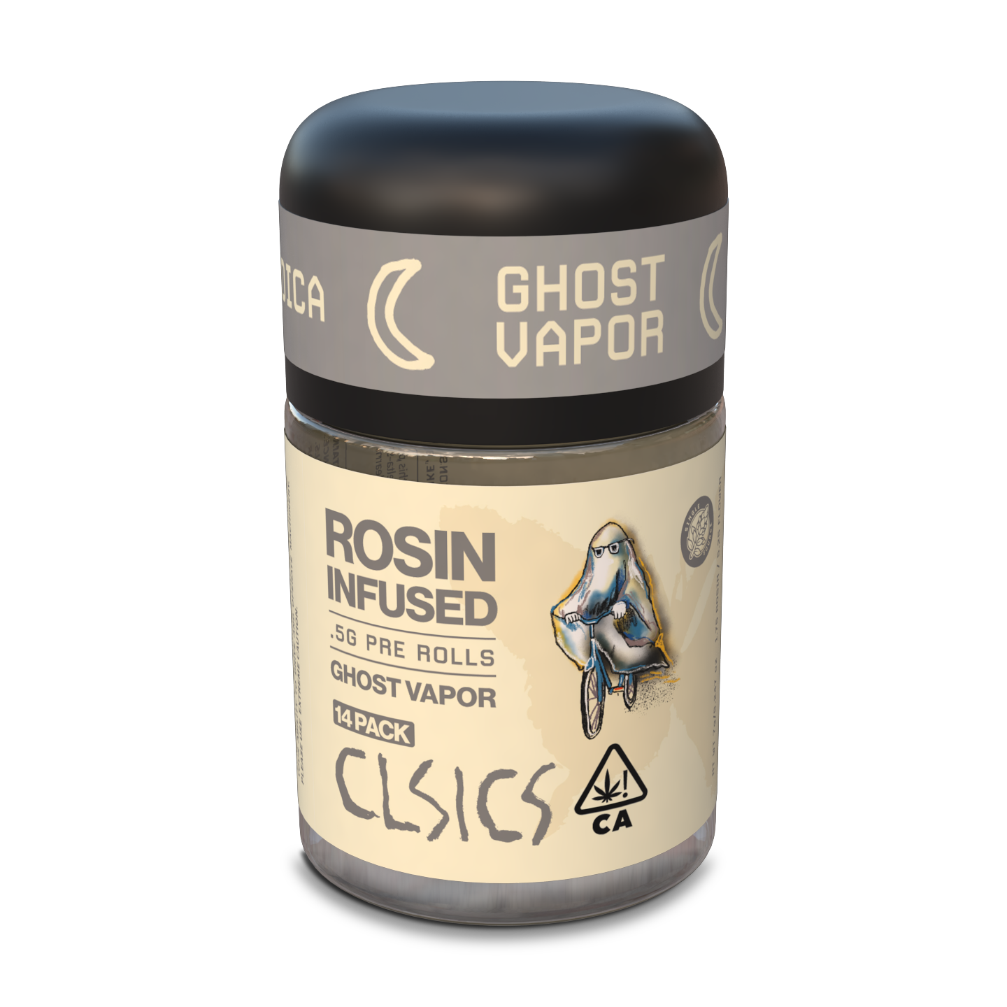 A photograph of CLSICS Rosin Preroll 14pk Indica Ghost Vapor