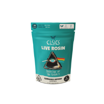 A photograph of CLSICS Live Rosin Gummies Indica Dark Side Of The Berry