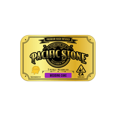 Pacific Stone Hash Infused Prerolls 0.5g Indica Wedding Cake 7-Pack 3.5g