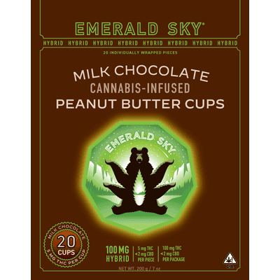 Emerald Sky Peanut Butter Cups 20ct 100mg Hybrid Milk Chocolate