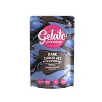 A photograph of Gelato Chocolate Bar 100mg Indica Dark Chocolate Blueberry 10pc