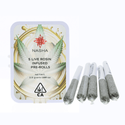 Nasha Rosin Infused Preroll 5pk Sativa Golden Papaya x Golden Papaya