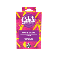 A photograph of Gelato Live Resin Cartridge 1g Sativa Mowie Wowie