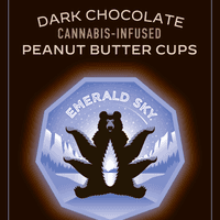 A photograph of Emerald Sky Peanut Butter Cups 10ct 100mg 10:2:2 THC/CBD/CBN Sleep Dark Chocolat