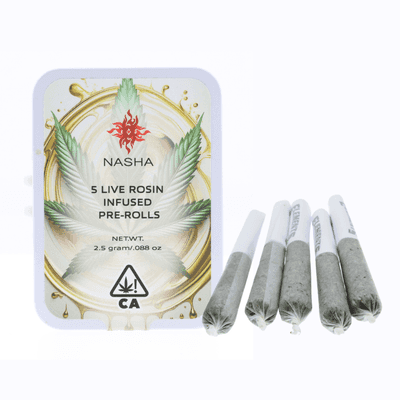 Nasha Rosin Infused Preroll 5pk Indica MVP23 x Grape Jam