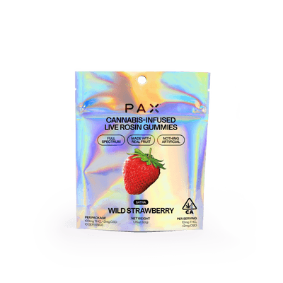 PAX Live Rosin Gummies Sativa Wild Strawberry