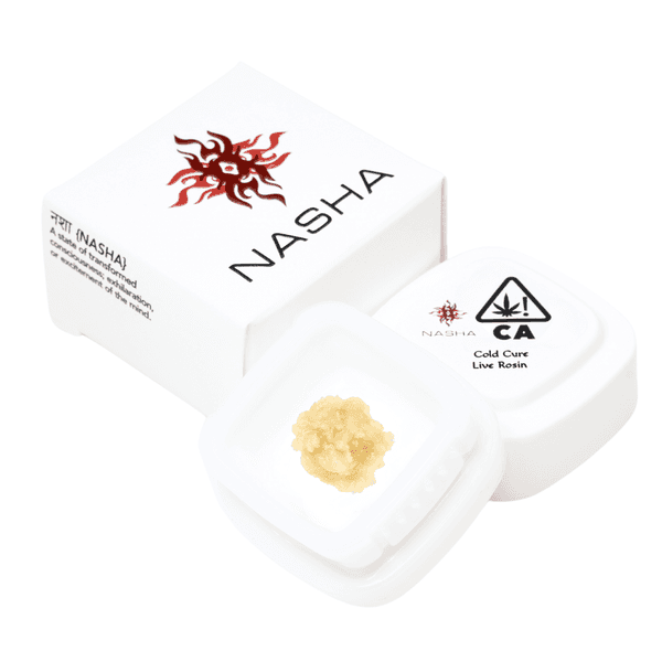 A photograph of Nasha Cold Cure Live Rosin 1g Hybrid GMOoz